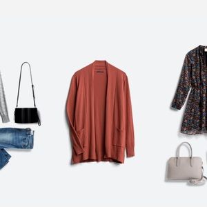 PINK CLOVER  Two Pocket Cardigan, Burnt Orange